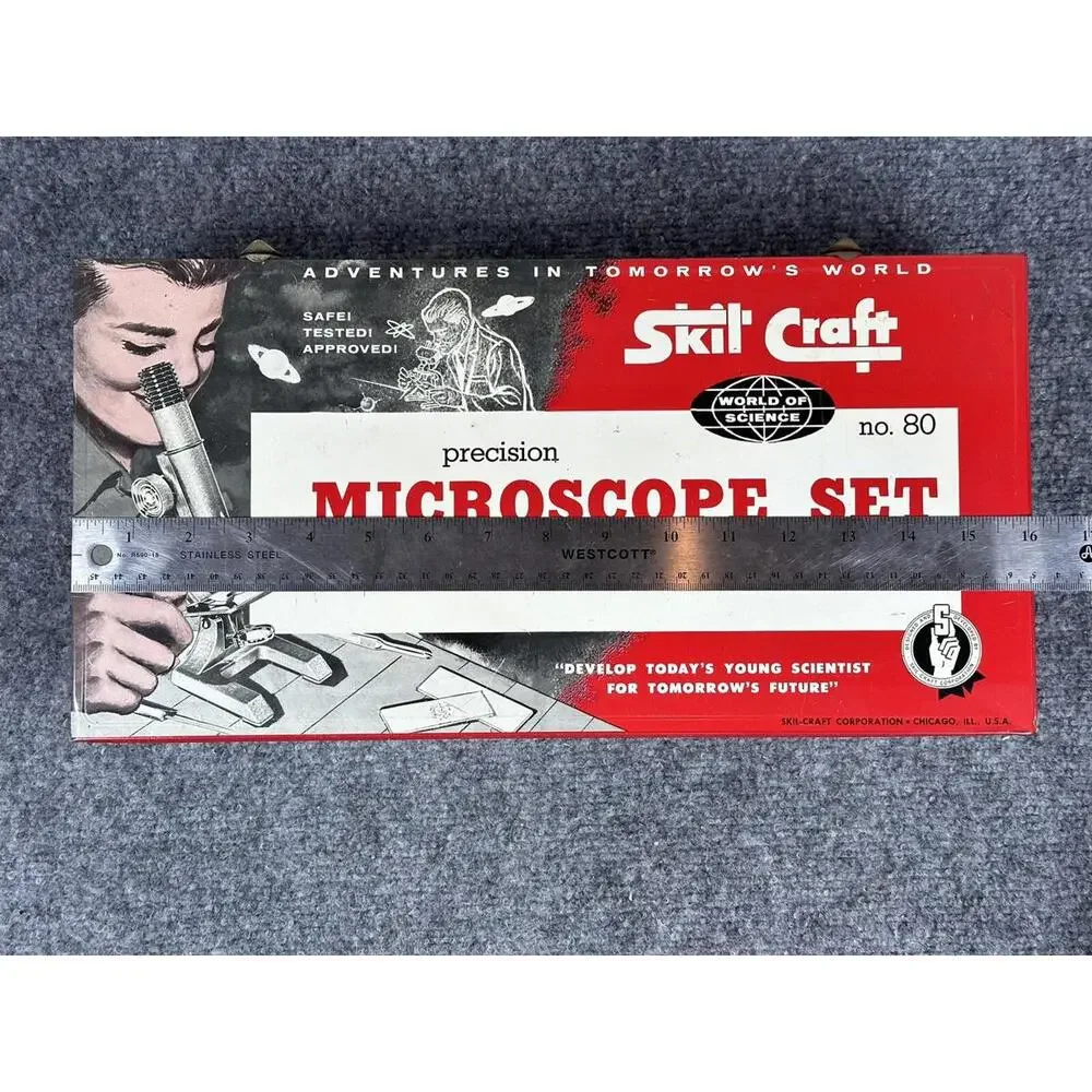 VTG Skil Craft‎ Precision Microscope Set Rare No.80 Handy Andy 1954 Kids Science